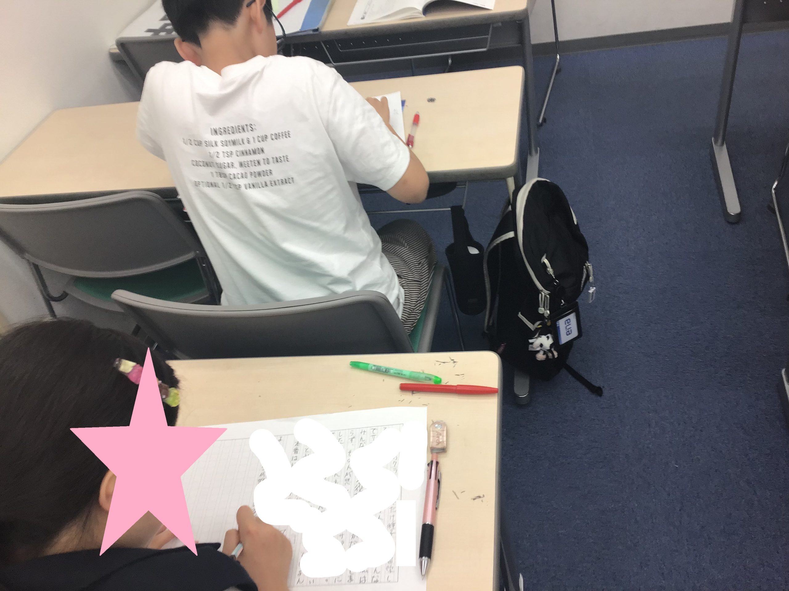 小５生も作文猛烈執筆中@ena錦糸町