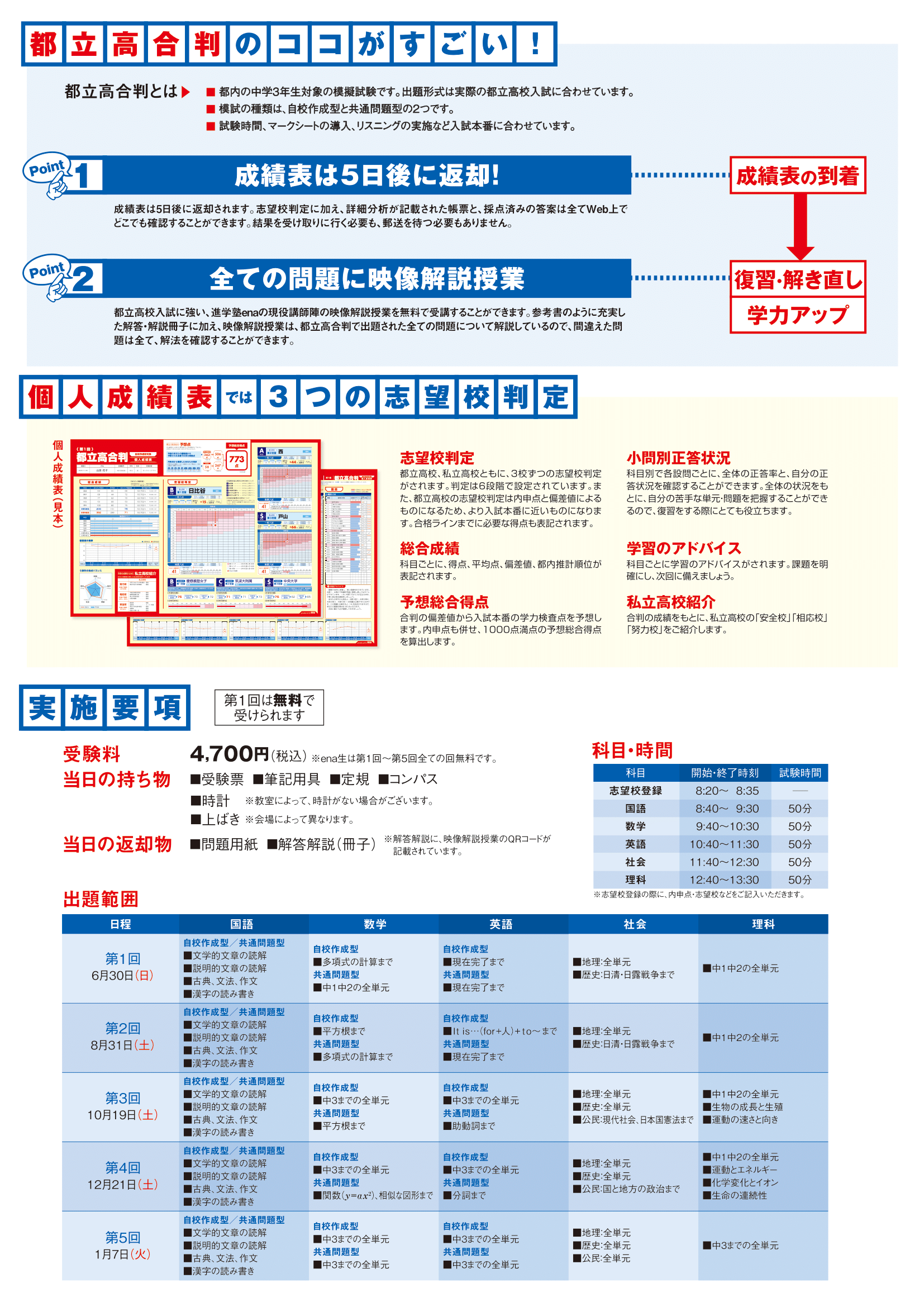 6/30。中3向け・無料の超本格模試。 | 公式・進学塾のena｜中学・高校