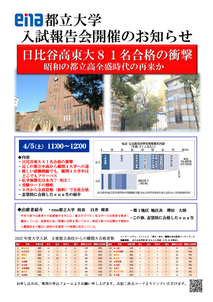入試報告会開催決定！！ぜひご参加ください！