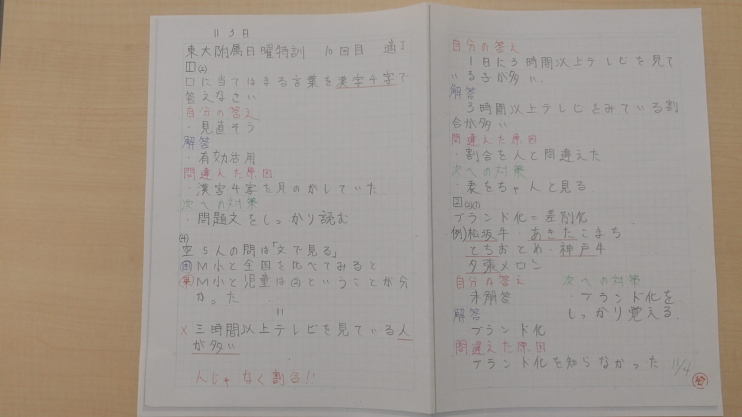復習ノート | 公式・進学塾のena｜中学・高校受験を中心に大学受験まで対応