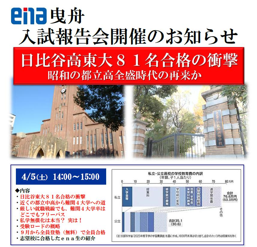 【3/28㈮：入試報告会のご案内】