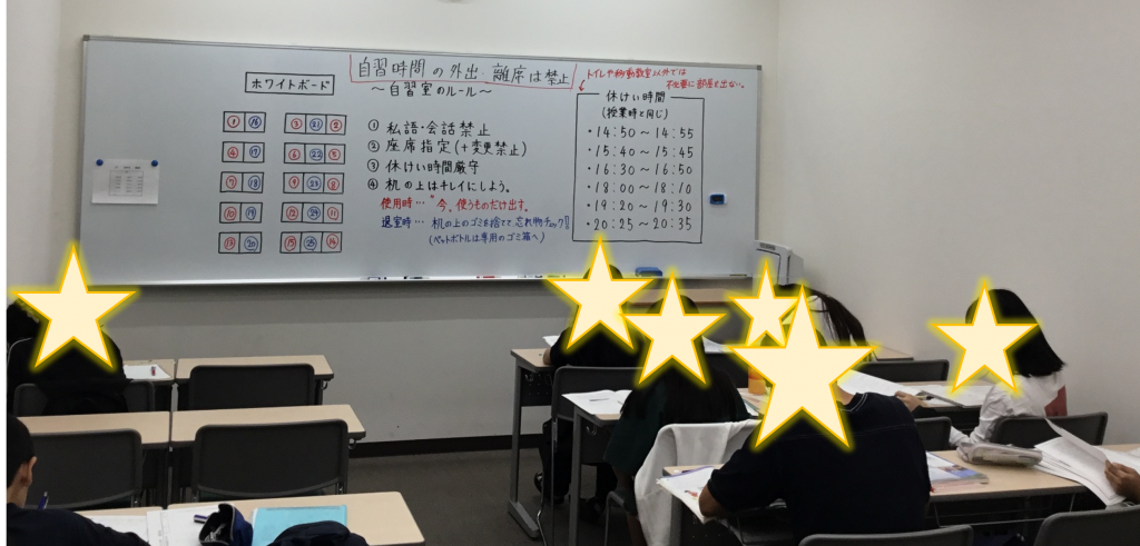 新校舎　受験学年の背中！