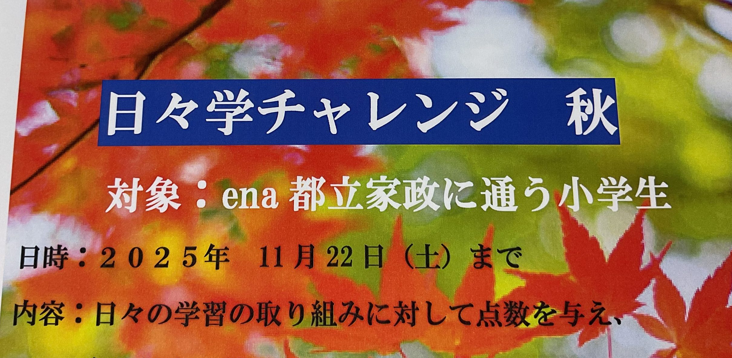 【ena都立家政】日々学チャレンジ