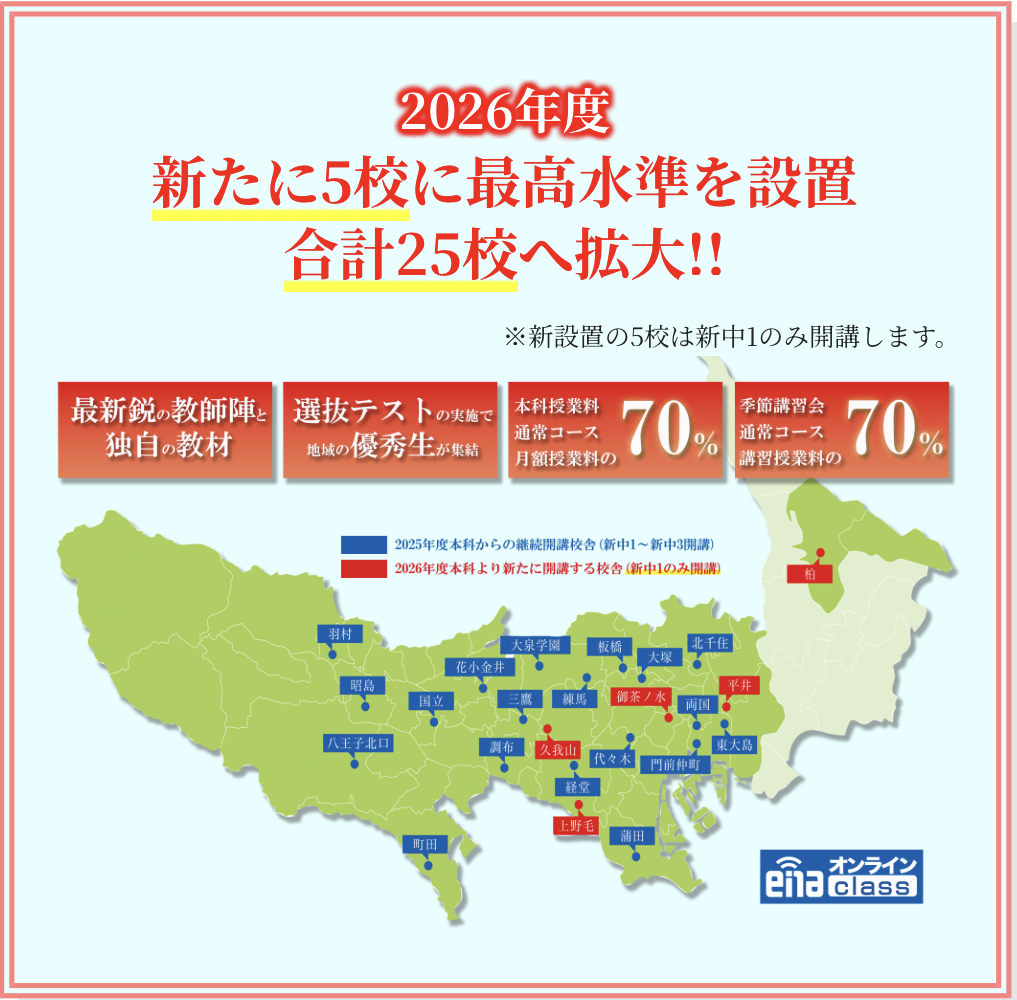 【ena平井】最高水準校舎のお知らせ
