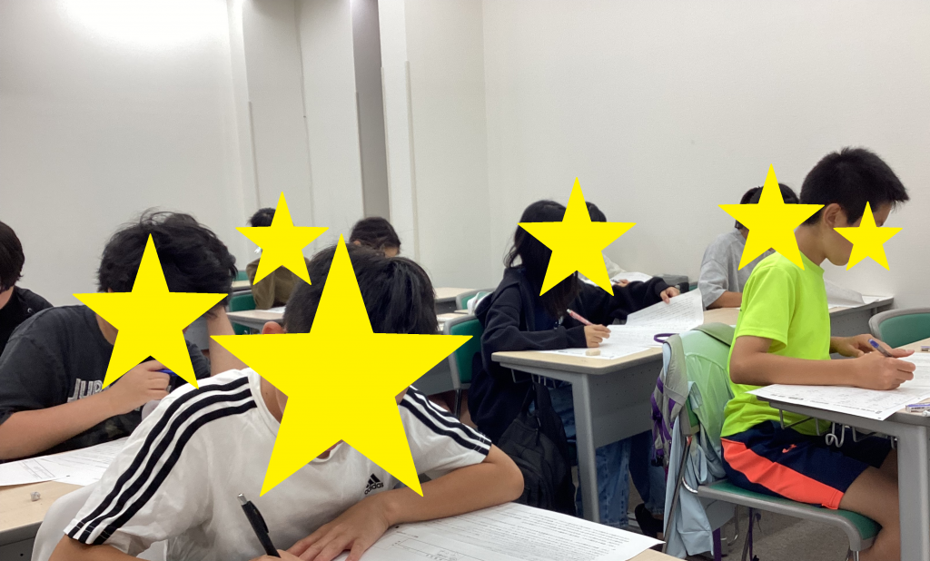 中１学力判定テスト（前からのアングル）