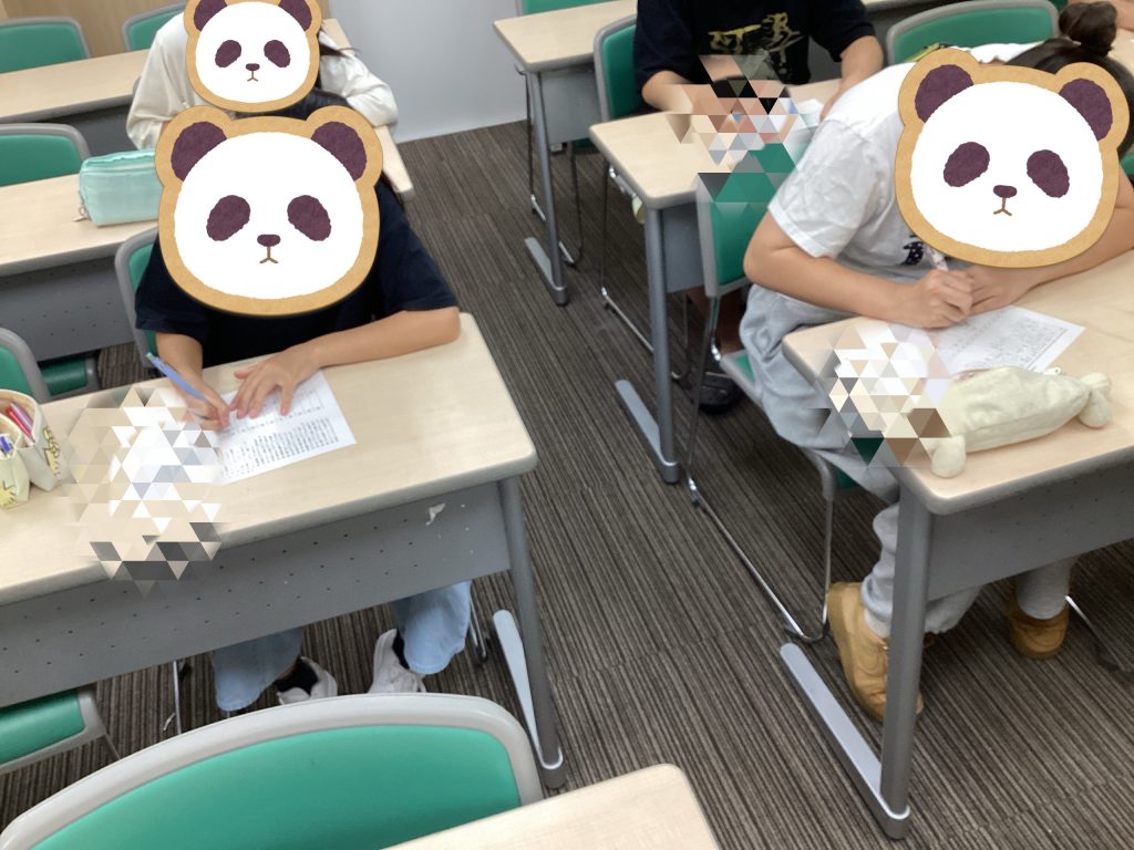 小テストへ取り組む風景