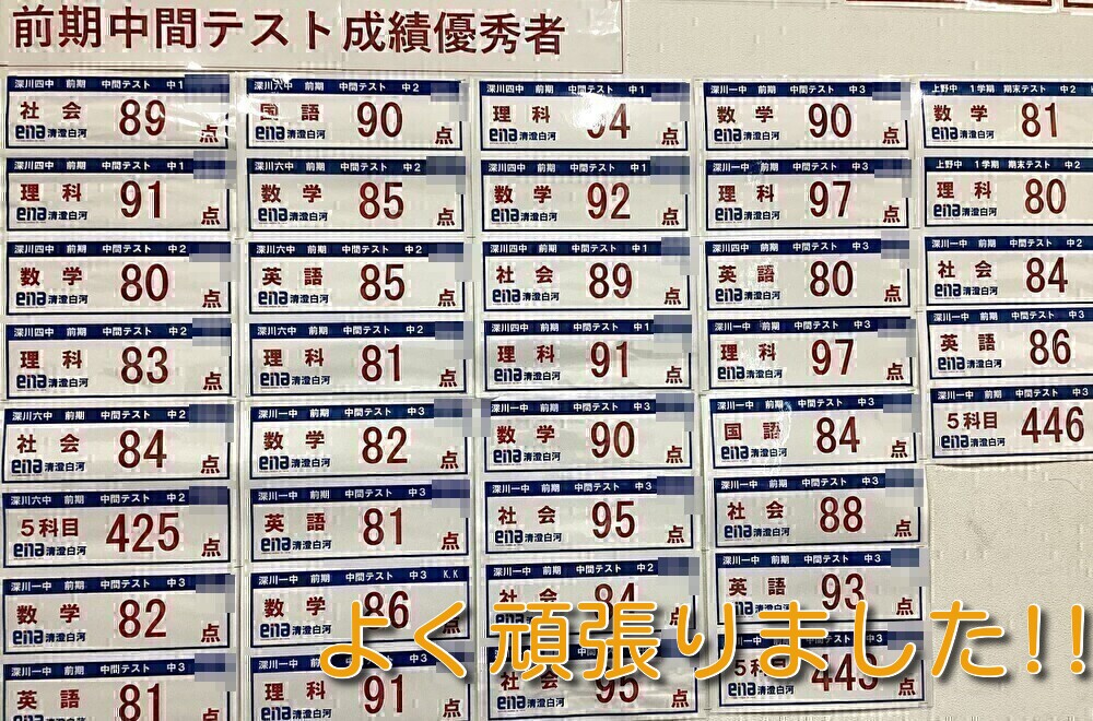 清澄通信7.7【前期/1学期定期テスト結果】 | 公式・進学塾のena｜中学