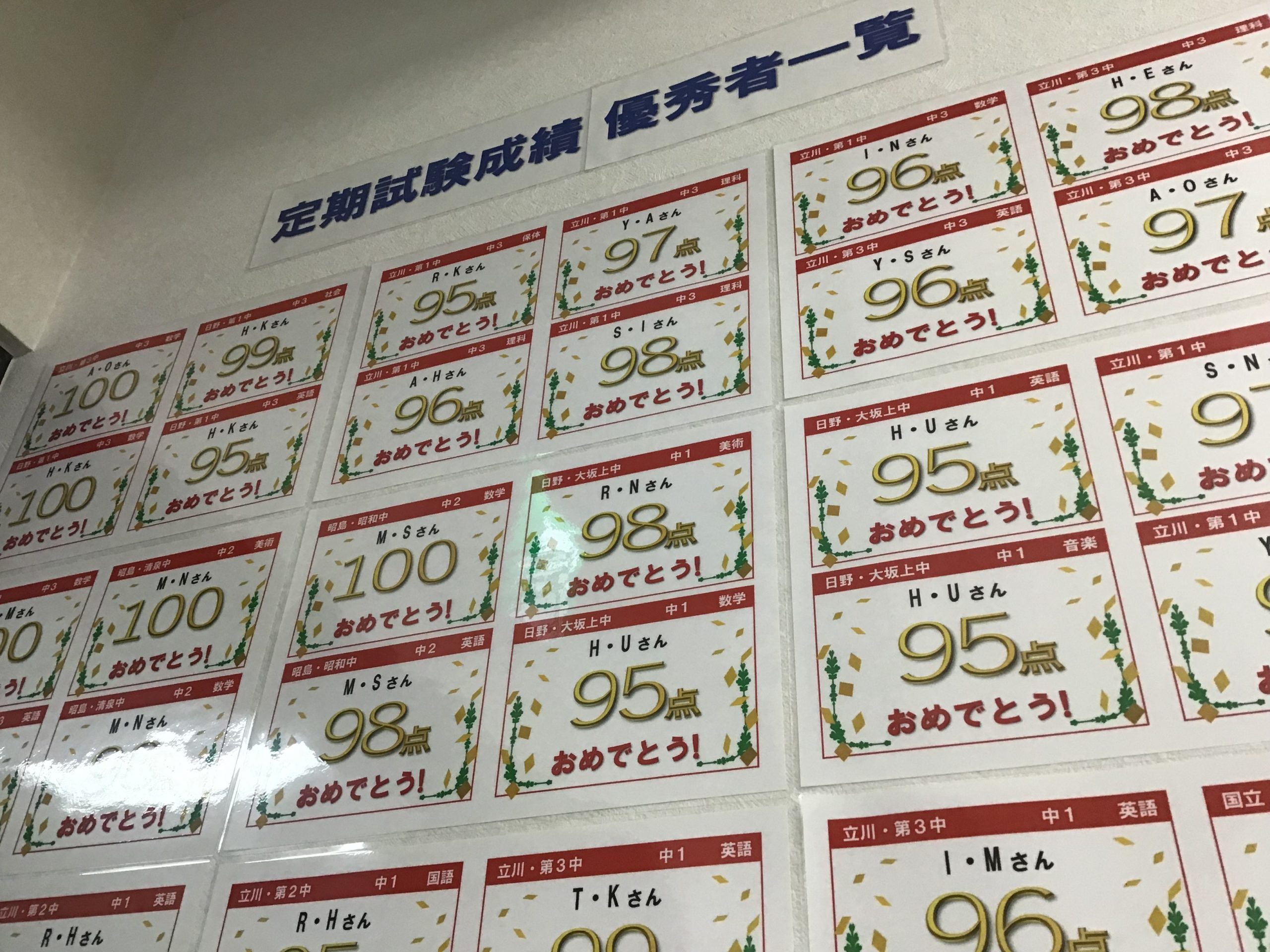 【中学部】躍進の定期テスト・徹底の到達度テスト