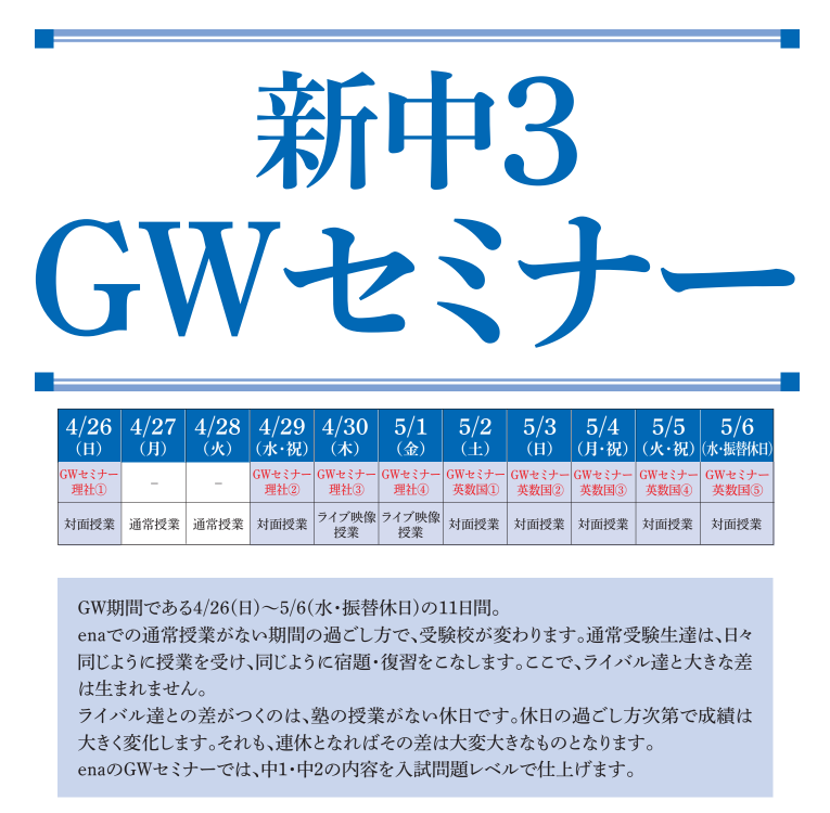 中３　GWセミナー　