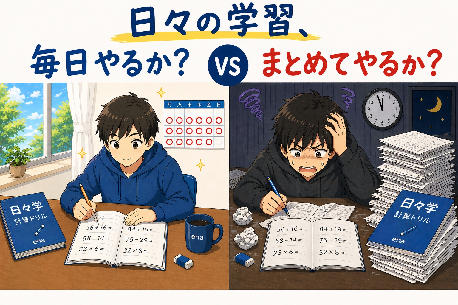 『日々の学習』、毎日やるか？まとめてやるか？