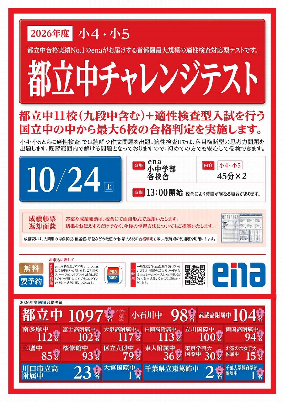 小４・小５　チャレンジテスト