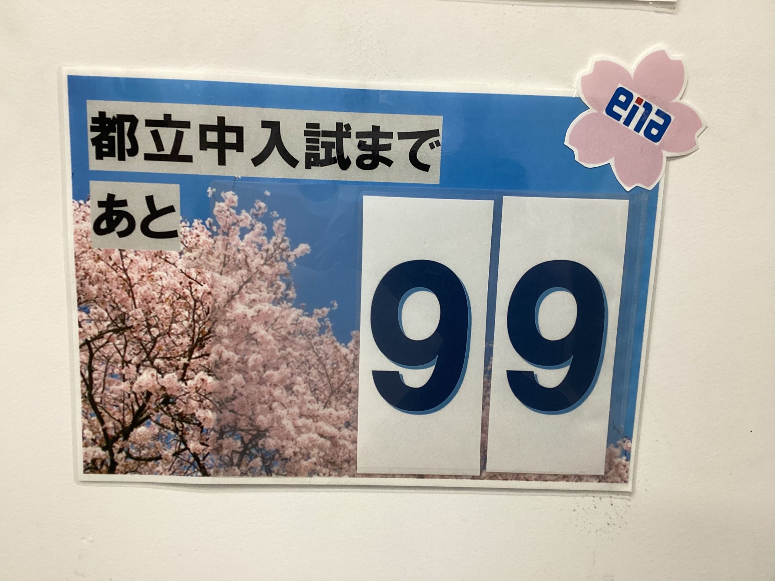 【ena板橋】都立中入試まであと99日！ ついに「100日」を切りました
