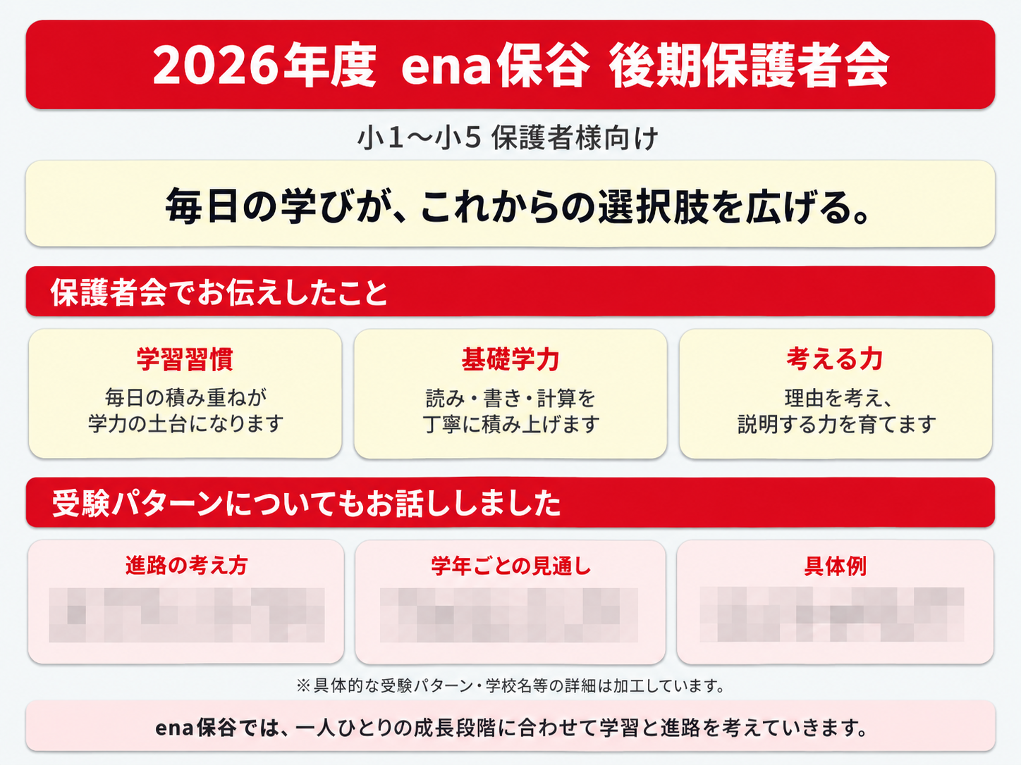 保谷通信960　保護者会実施！（小１～小５）