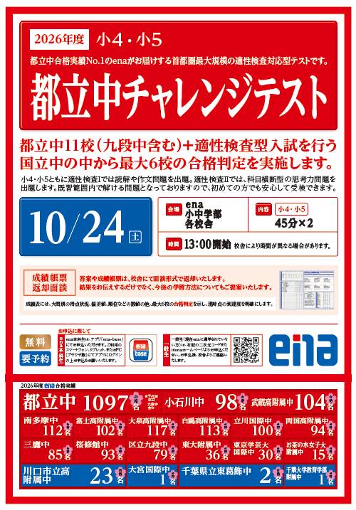 #21 小」4・小5の皆さんへ。都立中合格への第一歩を踏み出そう！