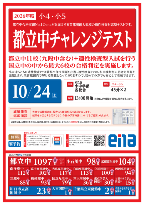 都立中チャレンジテストのご案内