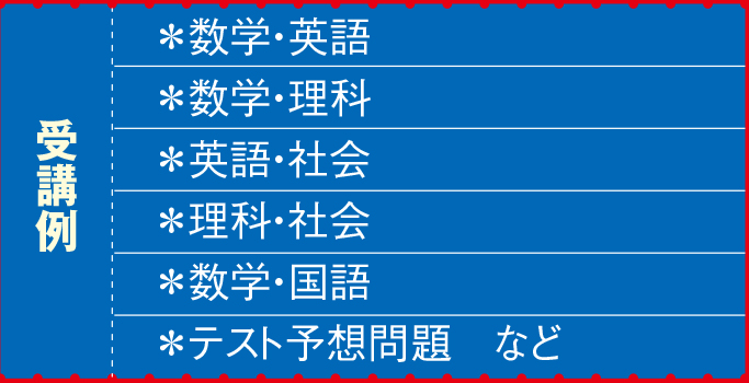 定期テスト対策コース受講例