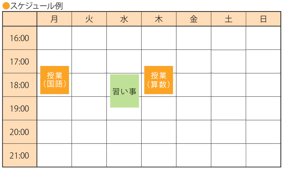 小4～小6学校フォローコーススケジュール