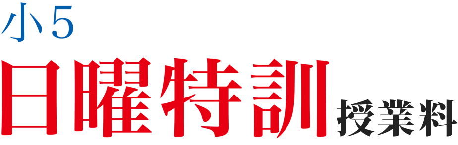 小5日曜特訓授業料