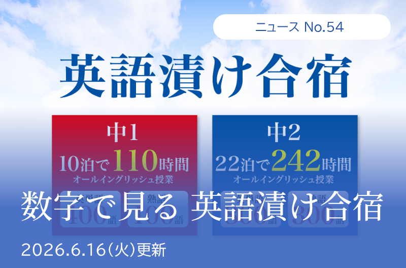 第54回 数字で見る 英語漬け合宿