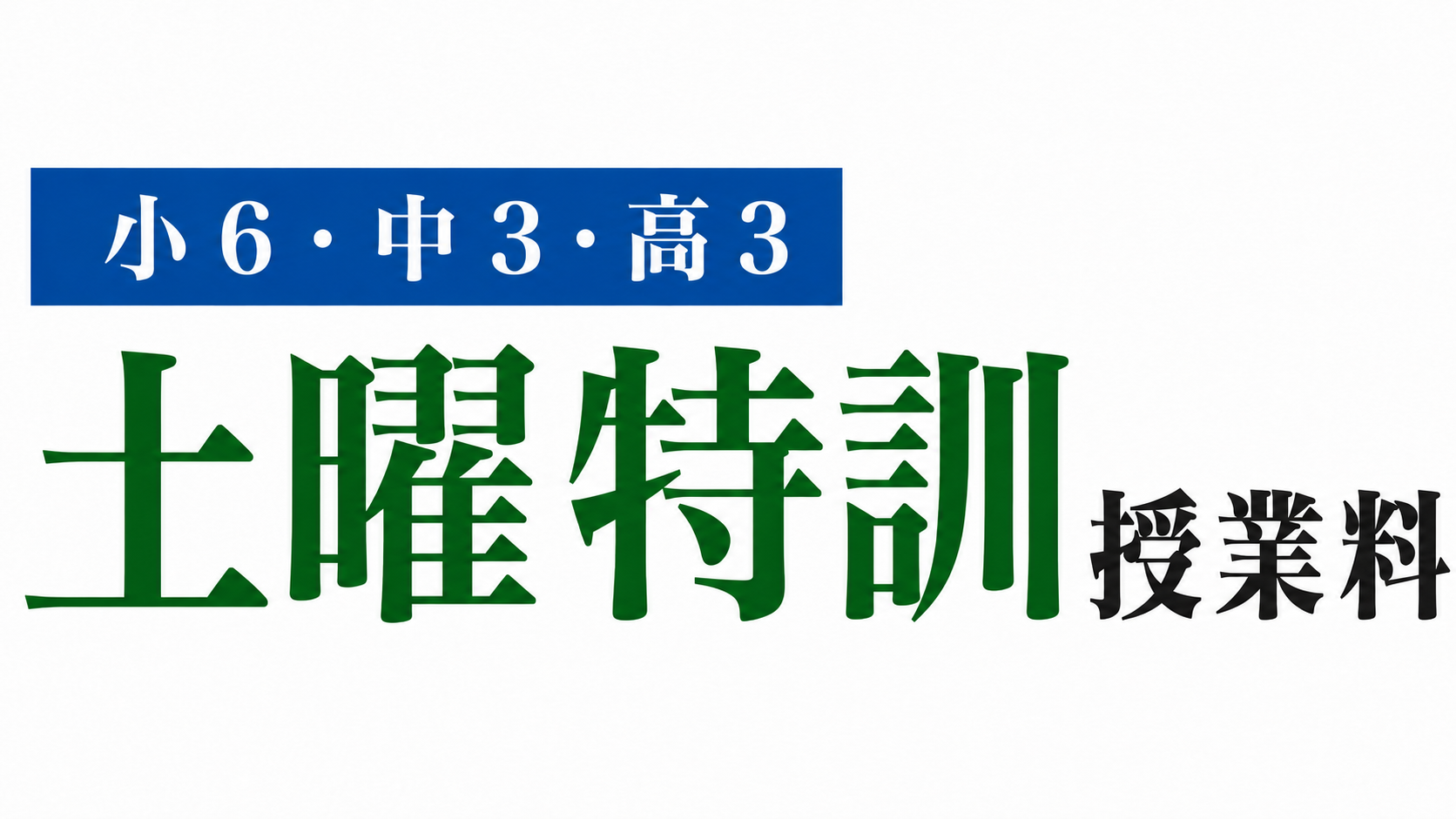 土曜特訓授業料