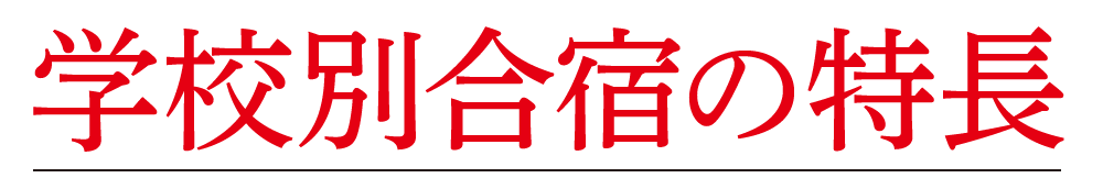 学校別合宿の特長