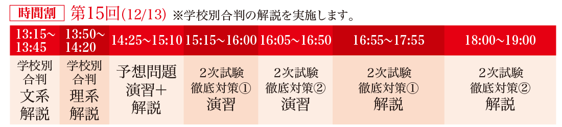 時間割第15回